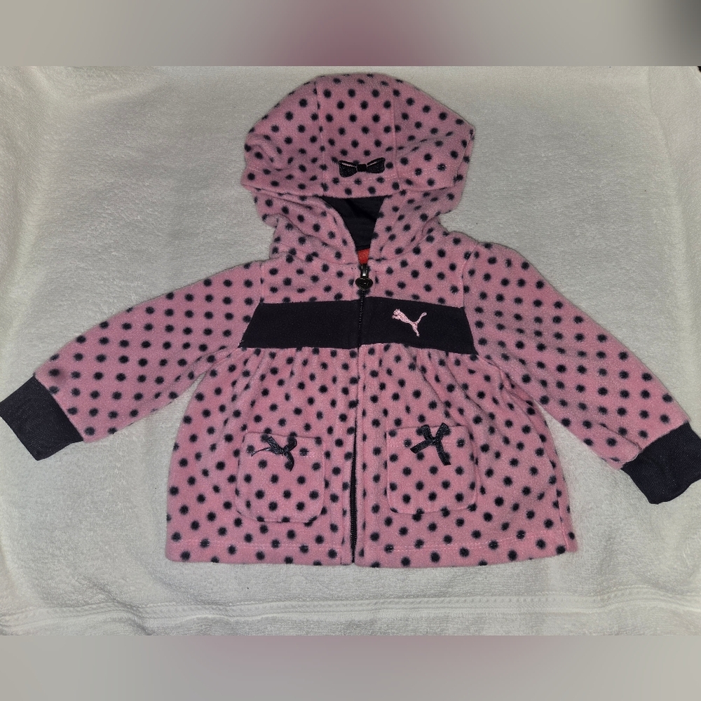 Puma Baby Jacket Light Weght Pink  with gray dots